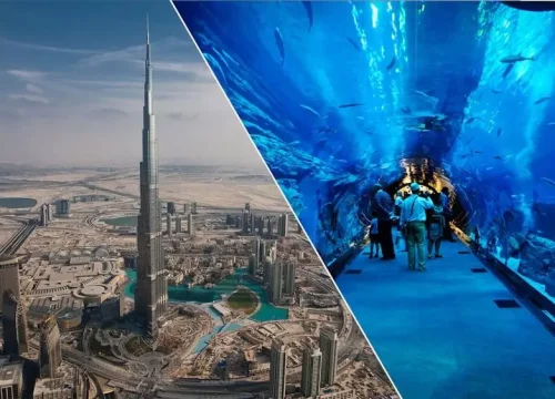 Burj Khalifa at the Top 124+ Aquarium